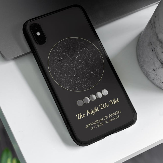 Custom Star Map, Personalized Night Sky And Text Phone Case