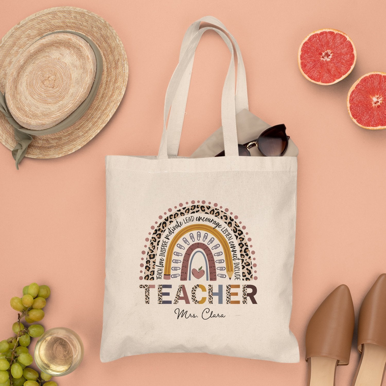 Custom Teacher Tote Bag, Gift For Teacher