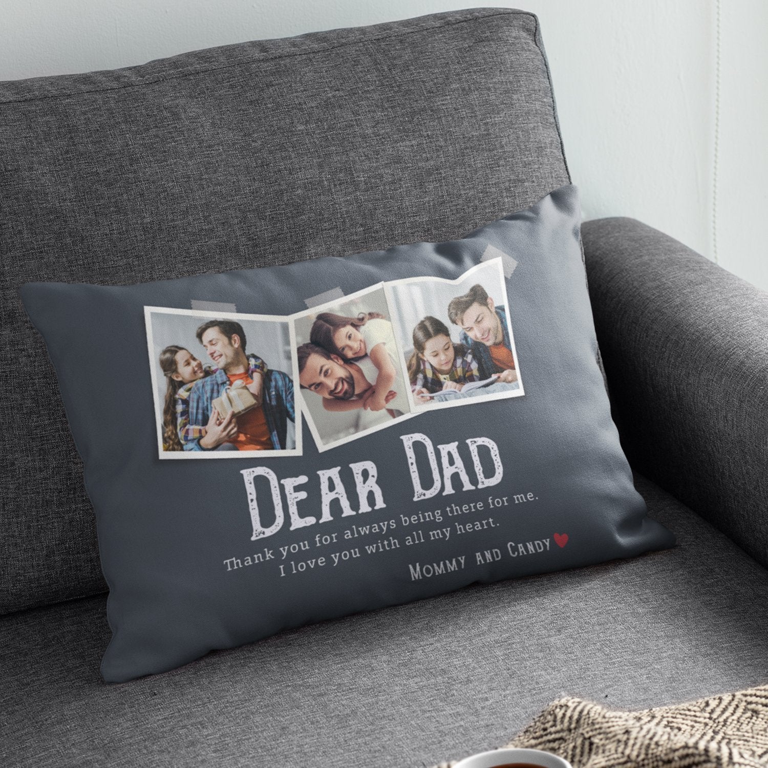 Custom Text and Photo, Gift For Dad, Pillow