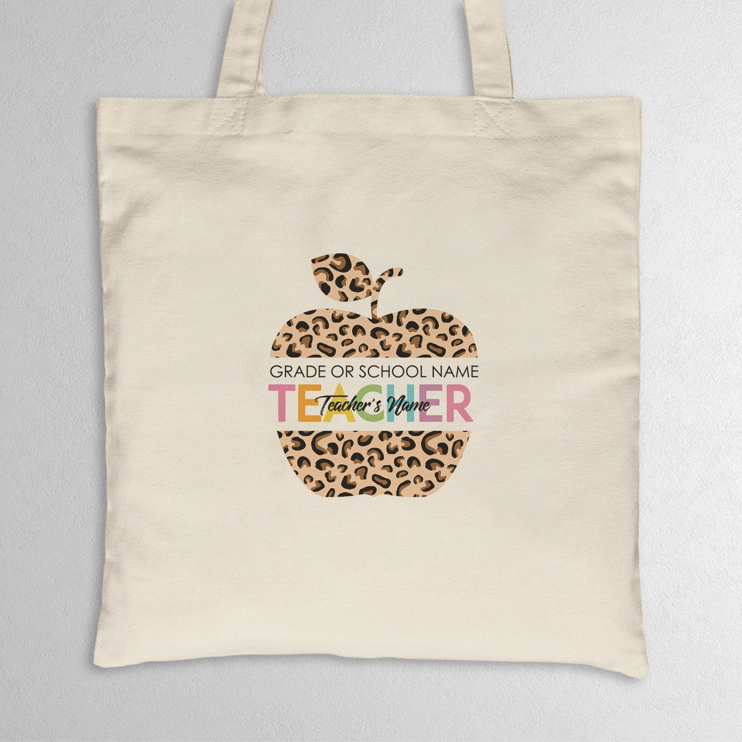 Custom Tote Bag, Leopard Apple Art