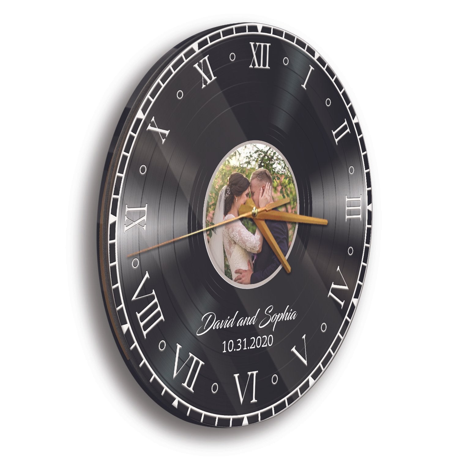 Amazon.com: Custom Wood Clock with Pictures Personalized Simple Round Wall  Clock PVC Non-Ticking Silent Wall Clocks Decorative, Customized Gift for  Anniversary Wedding Valentine's Day Fits School Porch Hall : Home & Kitchen