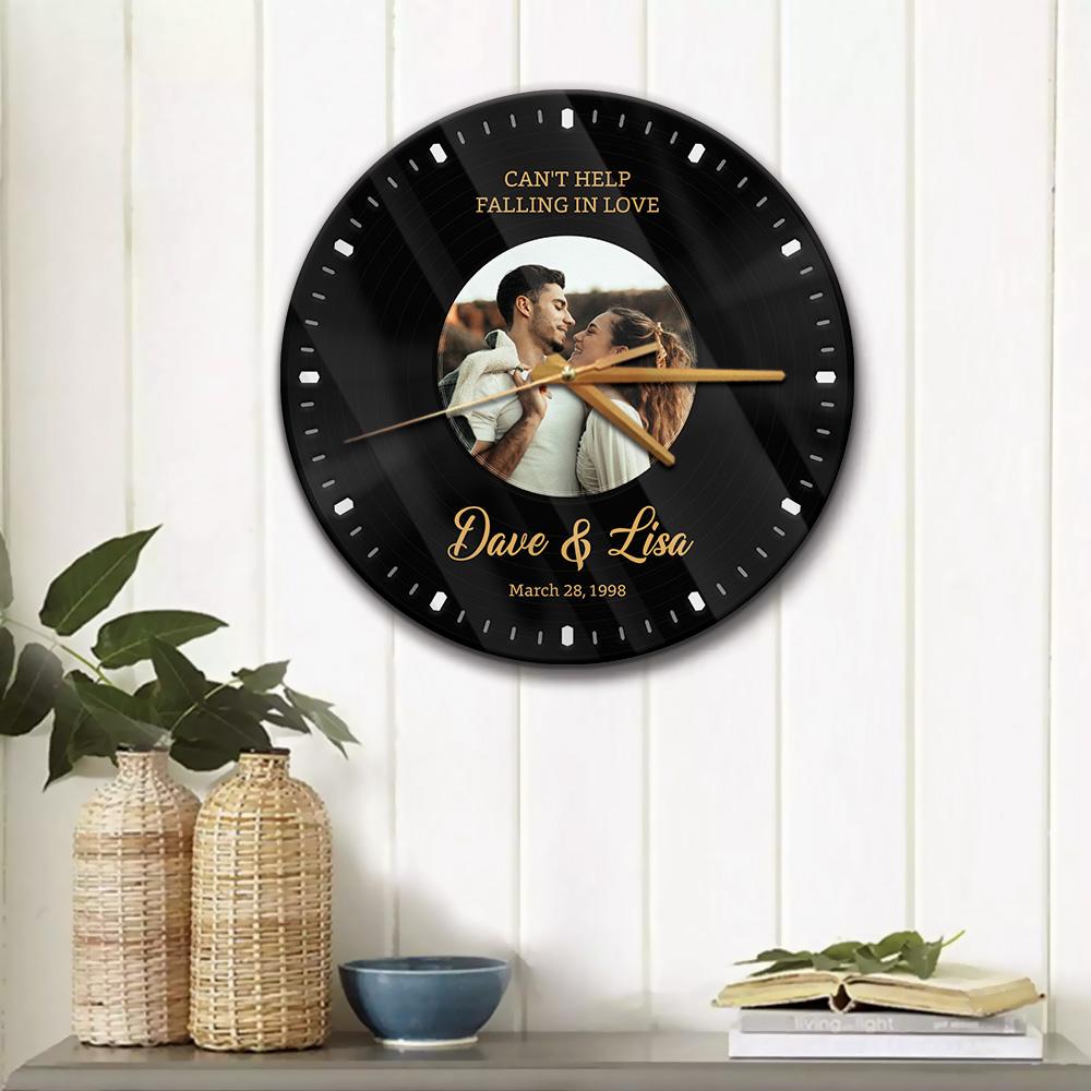 Custom Wall Clock, Personalized Name And Text, Upload Photo