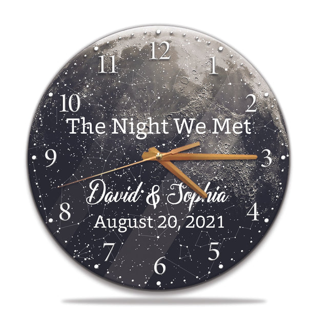Custom Wall Clock, Personalized Night Sky And Name
