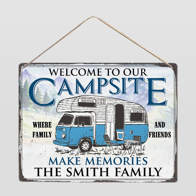 Customized Camp Sign, Welcome To Our Campsite, Custom Family Name