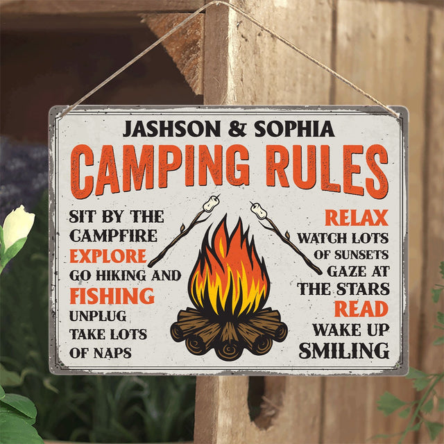 Customized Camping Sign, Camping Rules