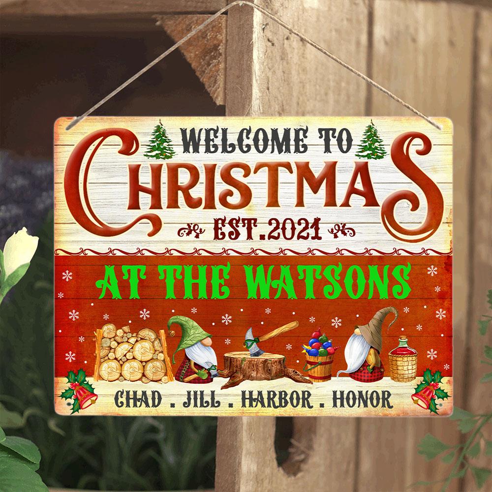 Customized Christmas Name Sign, Established Date Sign, Personalized Family Name
