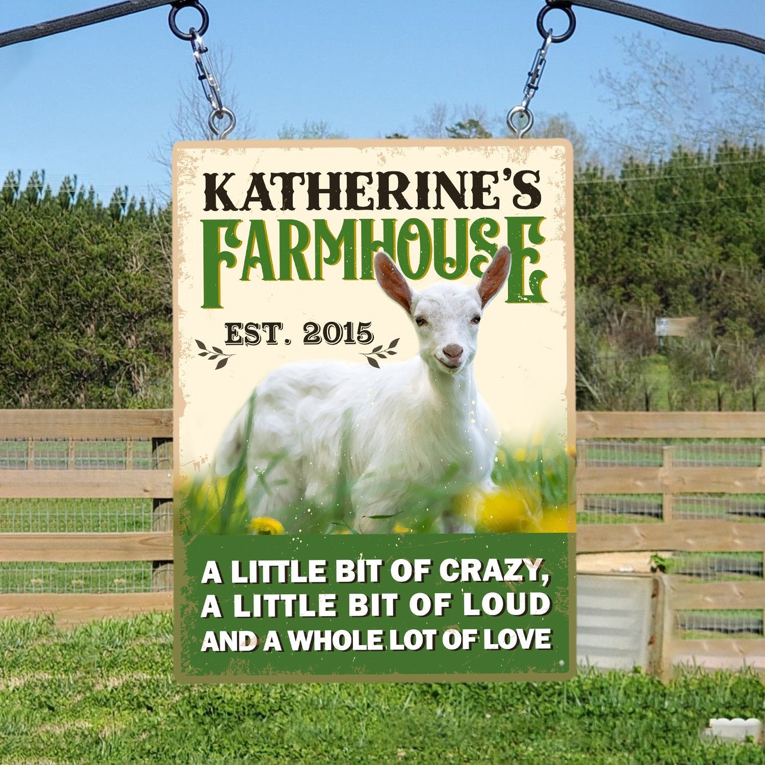 Customized Farm Sign, A Little Bit Of Crazy, Loud And A Whole Lot Of Love