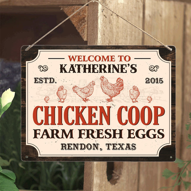 Customized Farm Sign, Chicken Coop Farm Fresh Eggs