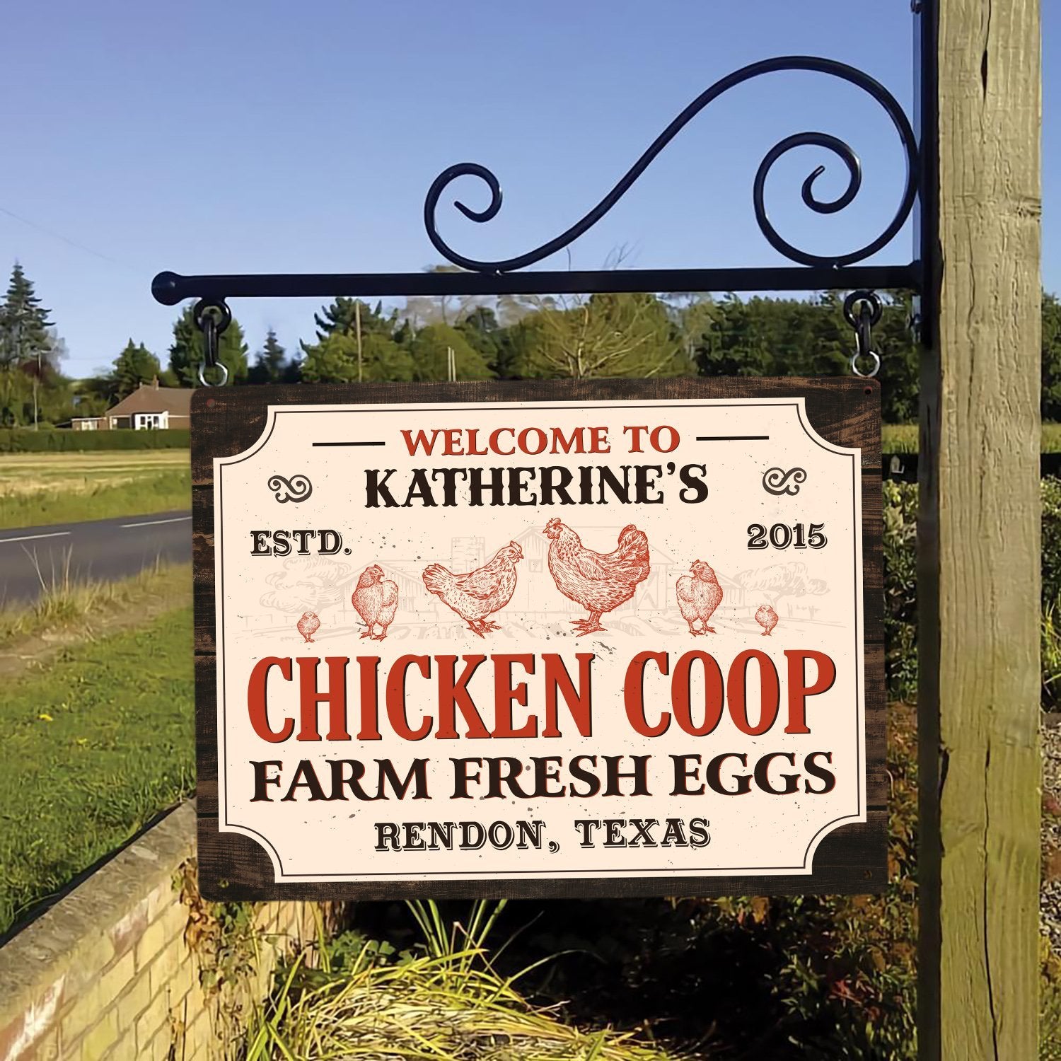 Customized Farm Sign, Chicken Coop Farm Fresh Eggs