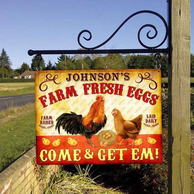 Customized Farm Sign, Chicken Coop Farm Fresh Eggs, Come And Get Em