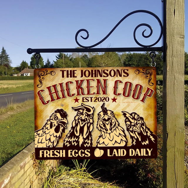 Customized Farm Sign, Chicken Coop, Fresh Eggs Laid Daily