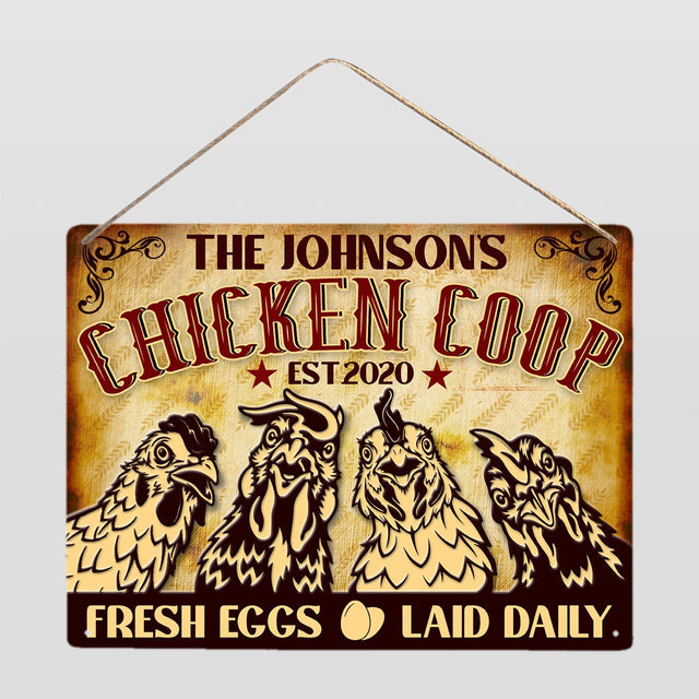 Customized Farm Sign, Chicken Coop, Fresh Eggs Laid Daily