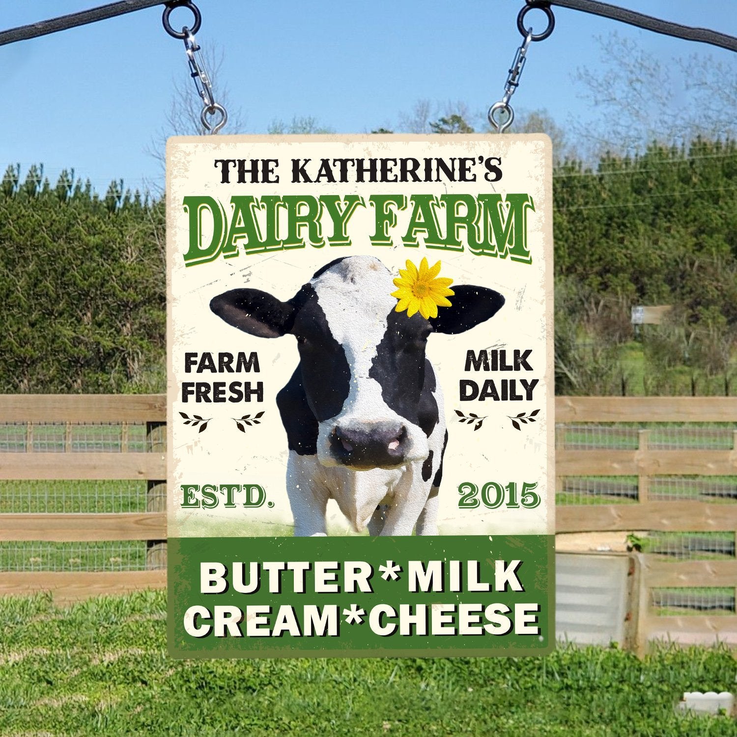 Customized Farm Sign, Dairy Farm, Farm Fresh Milk Daily
