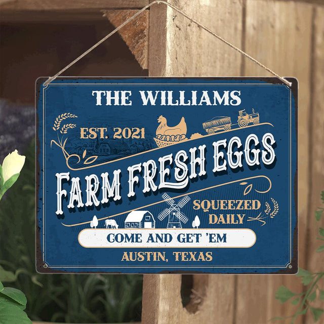 Customized Farm Sign, Farm Fresh Eggs, Come And Get Em