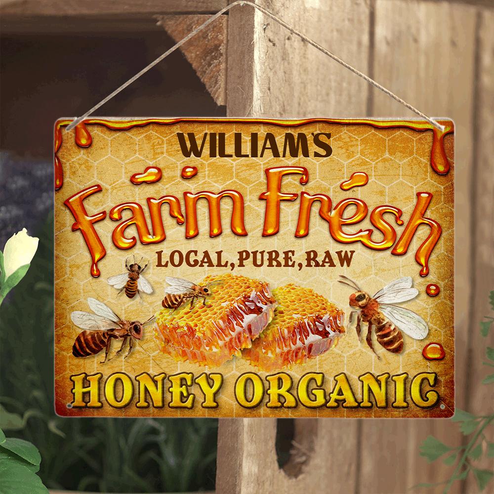 Customized Farm Sign, Farm Fresh, Local Pure Raw, Honey Organic