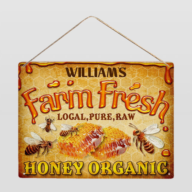 Customized Farm Sign, Farm Fresh, Local Pure Raw, Honey Organic