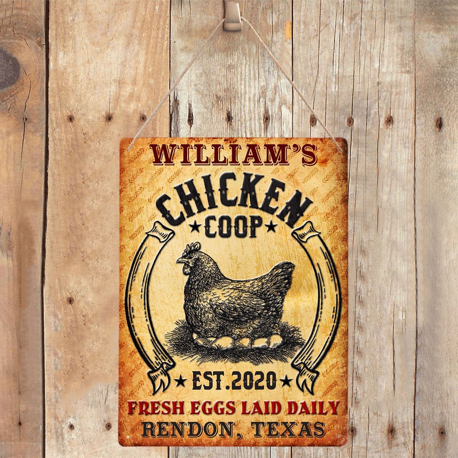 Customized Farm Sign, Fresh Egg Laid Daily