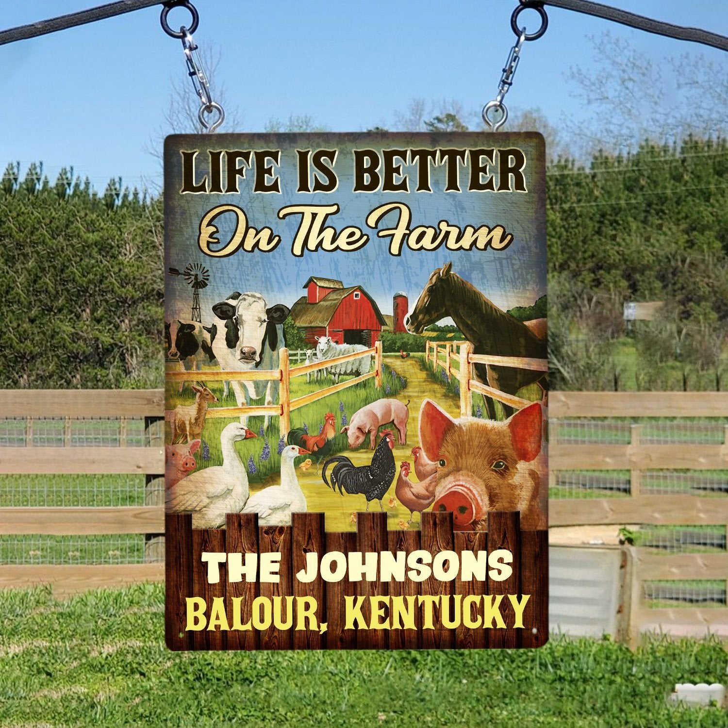 Customized Farm Sign, Life Is Better On The Farm