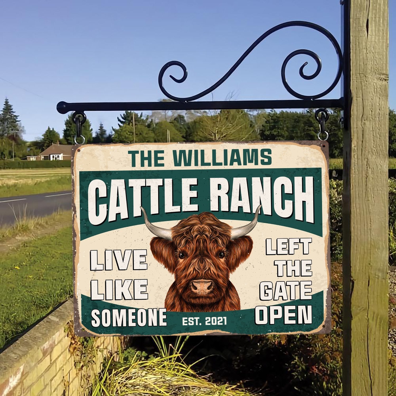 Customized Farm Sign, Live Life Someone Left The Gate Open