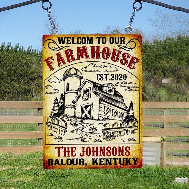 Customized Farm Sign, Welcome To Our Farmhouse