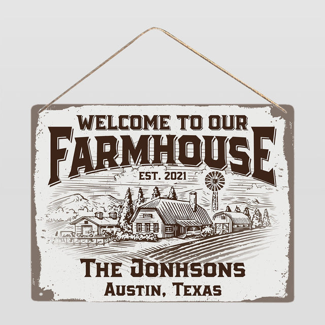 Customized Farm Sign, Welcome To Our Farmhouse