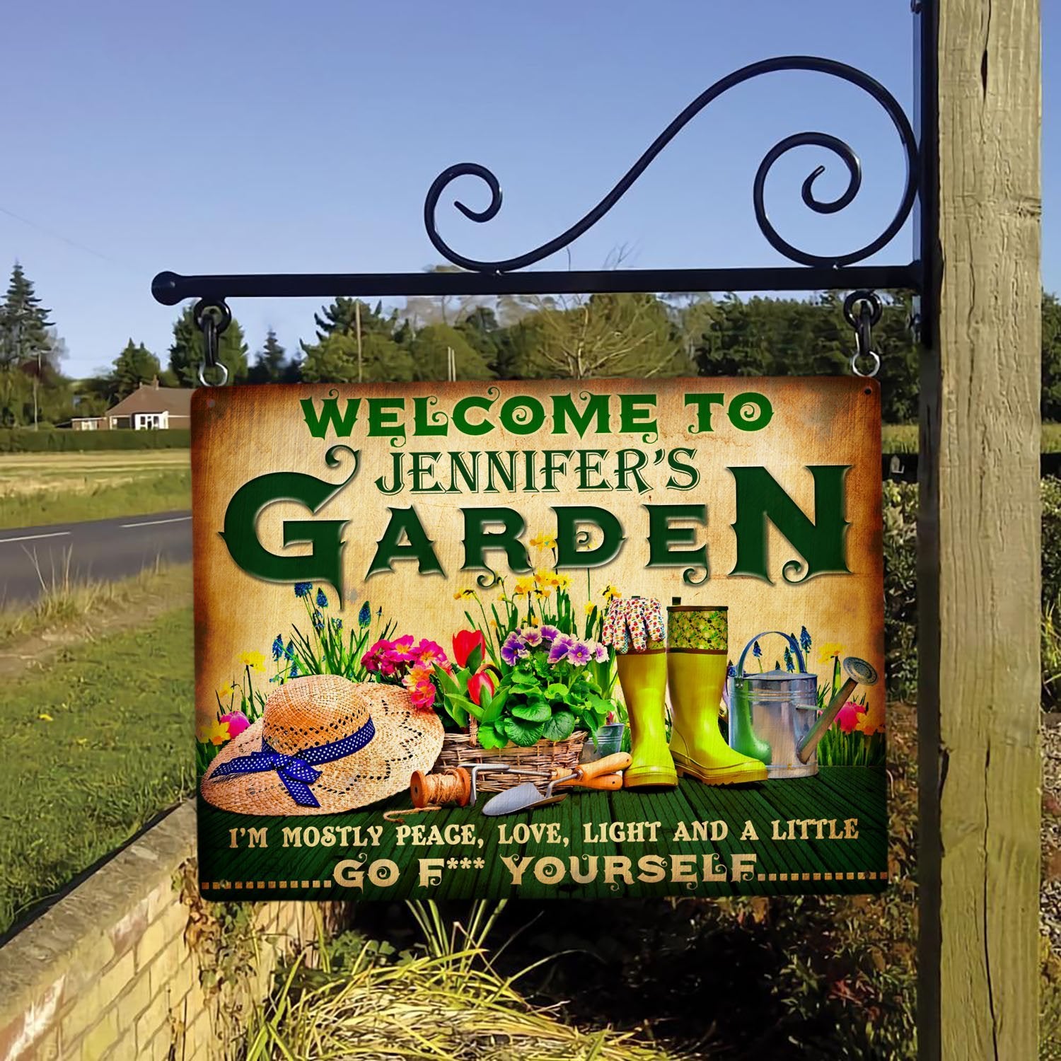 Customized Garden Sign, Custom Family Name