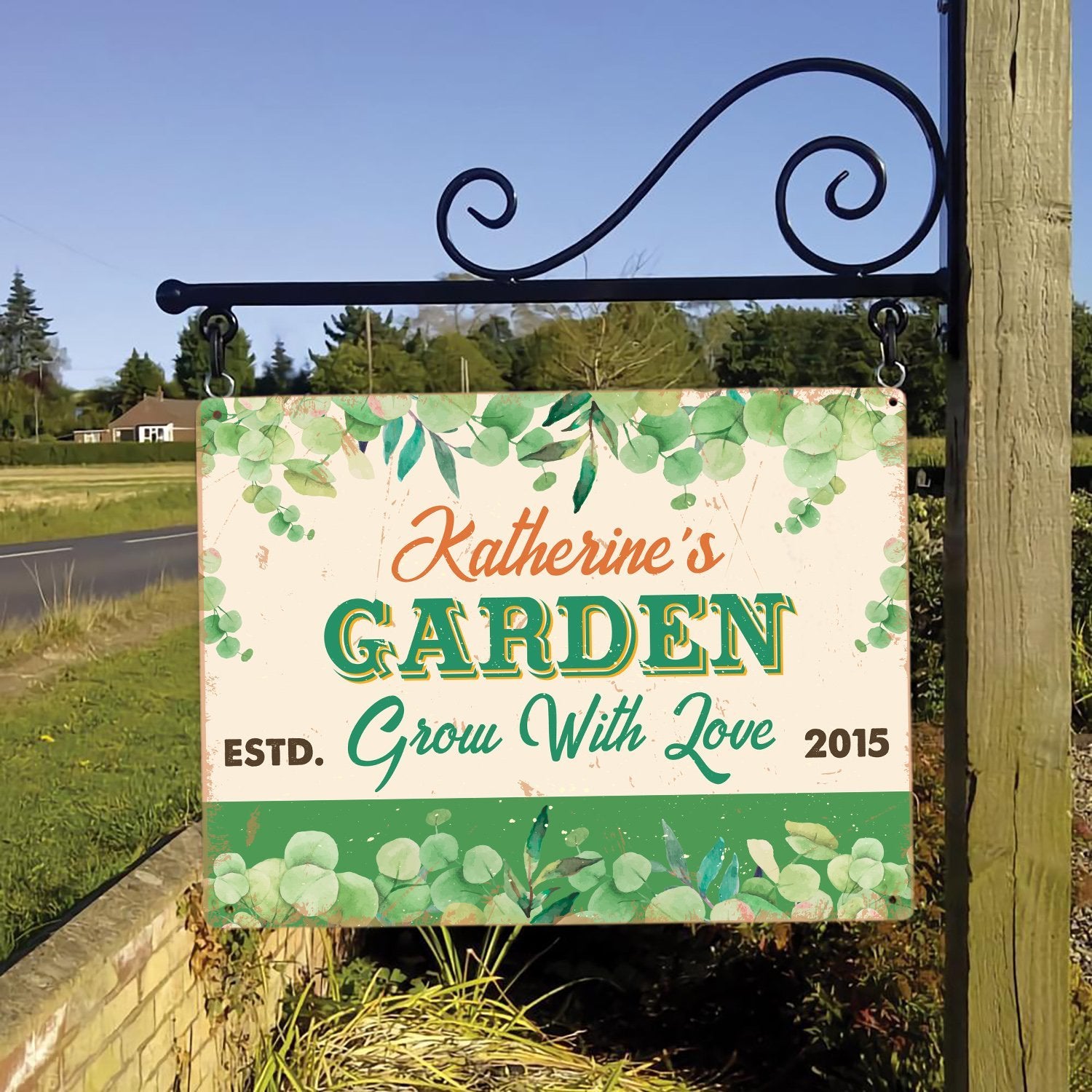 Customized Garden Sign, Grow With Love