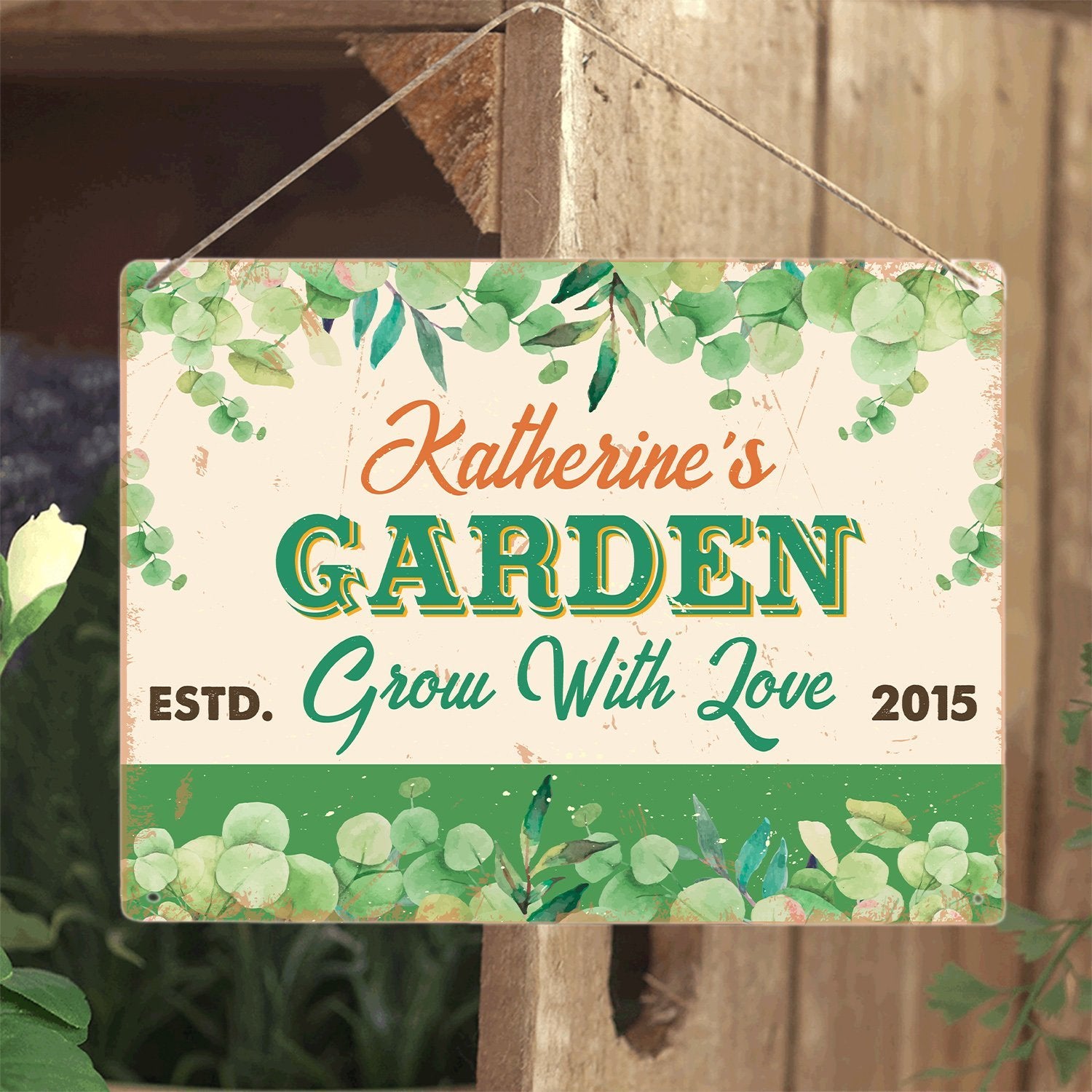 Customized Garden Sign, Grow With Love