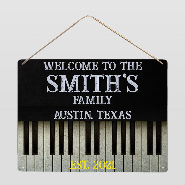 Customized House Sign, Piano Art, Personalized Family Name