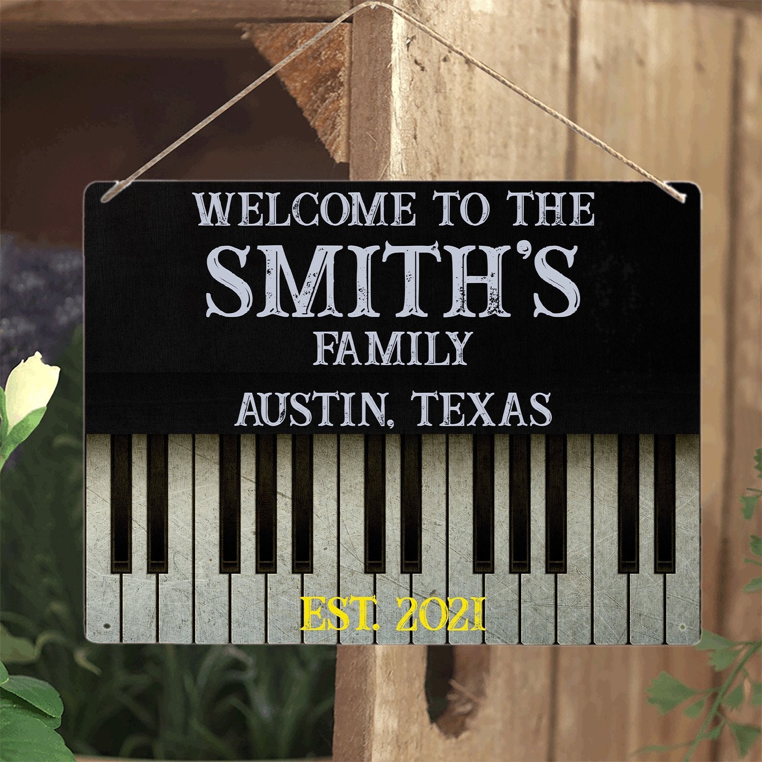 Customized House Sign, Piano Art, Personalized Family Name