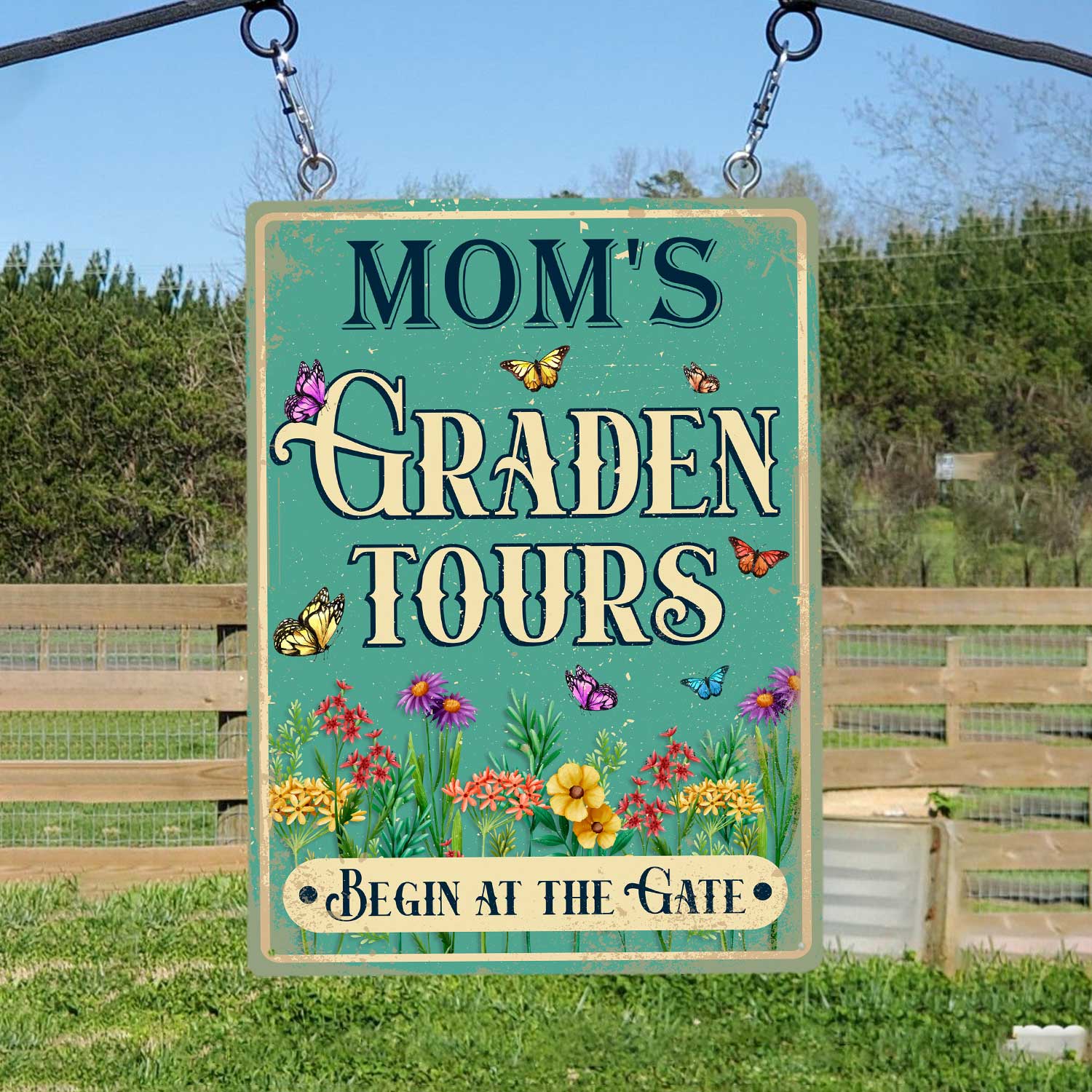 Customized Metal Sign, Garden Tours Begin At The Gate
