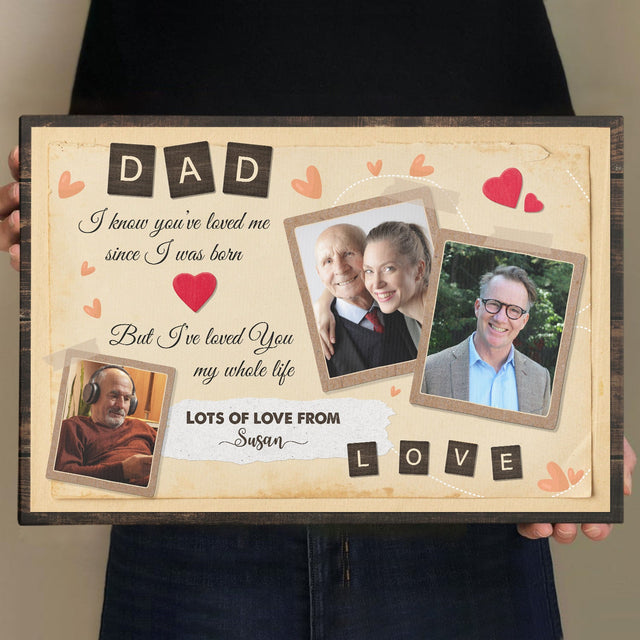 Dad, Always Love You, Custom Photo, Personalized Name And Text Canvas Wall Art