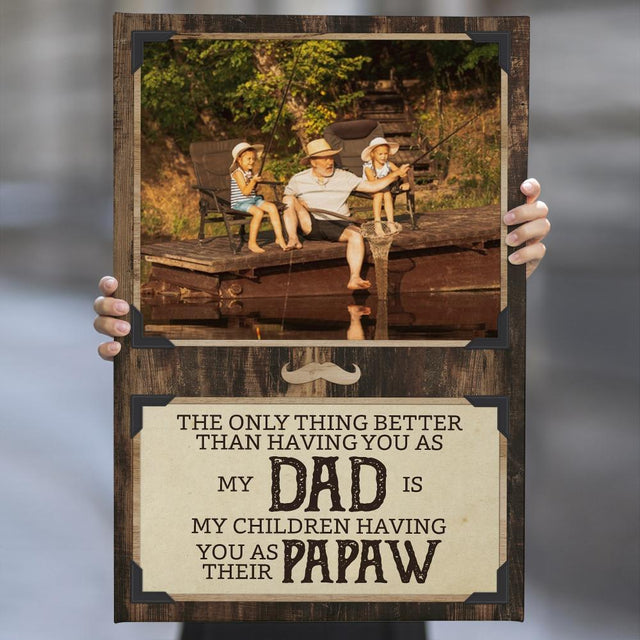Dad And Papaw, Custom Photo, Canvas Wall Art