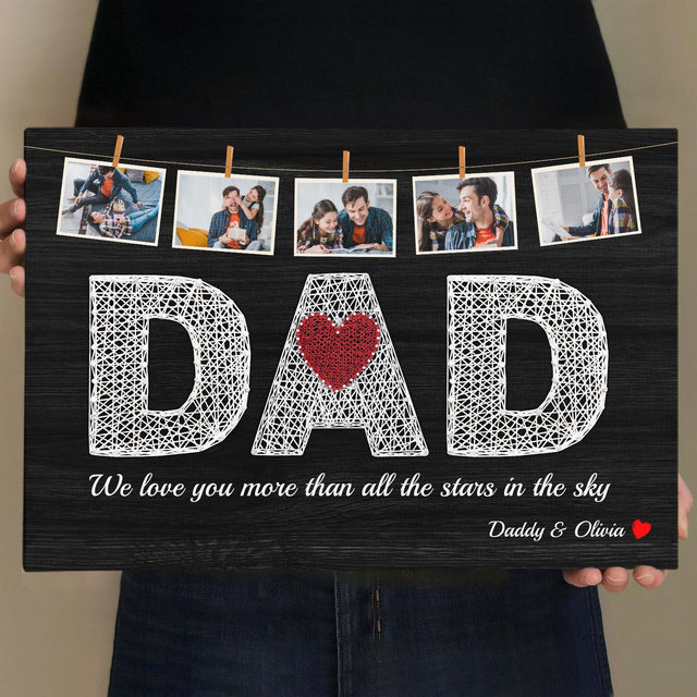 Dad, Custom Photo, 5 Pictures Canvas Wall Art