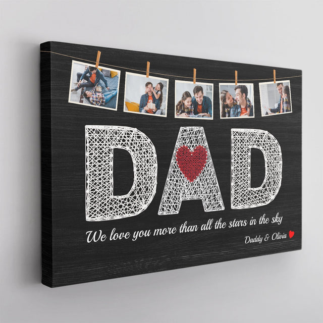 Dad, Custom Photo, 5 Pictures Canvas Wall Art