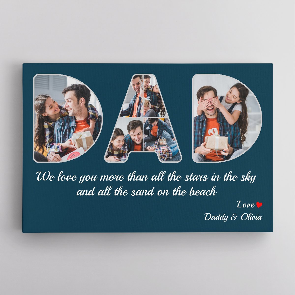 Dad, Custom Photo, 6 Pictures Canvas Wall Art