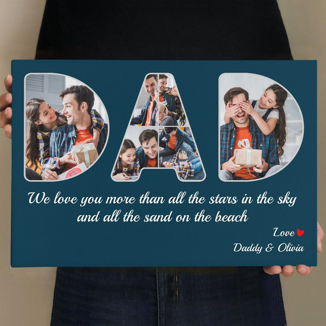 Dad, Custom Photo, 6 Pictures Canvas Wall Art