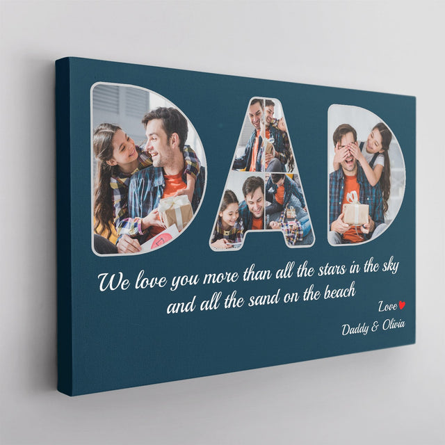 Dad, Custom Photo, 6 Pictures Canvas Wall Art