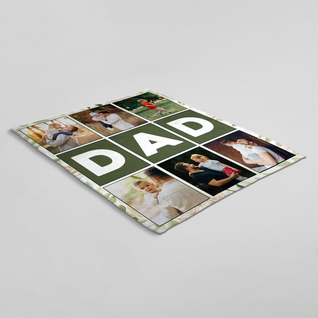 Dad Custom Photo Collage, 6 Pictures Blanket