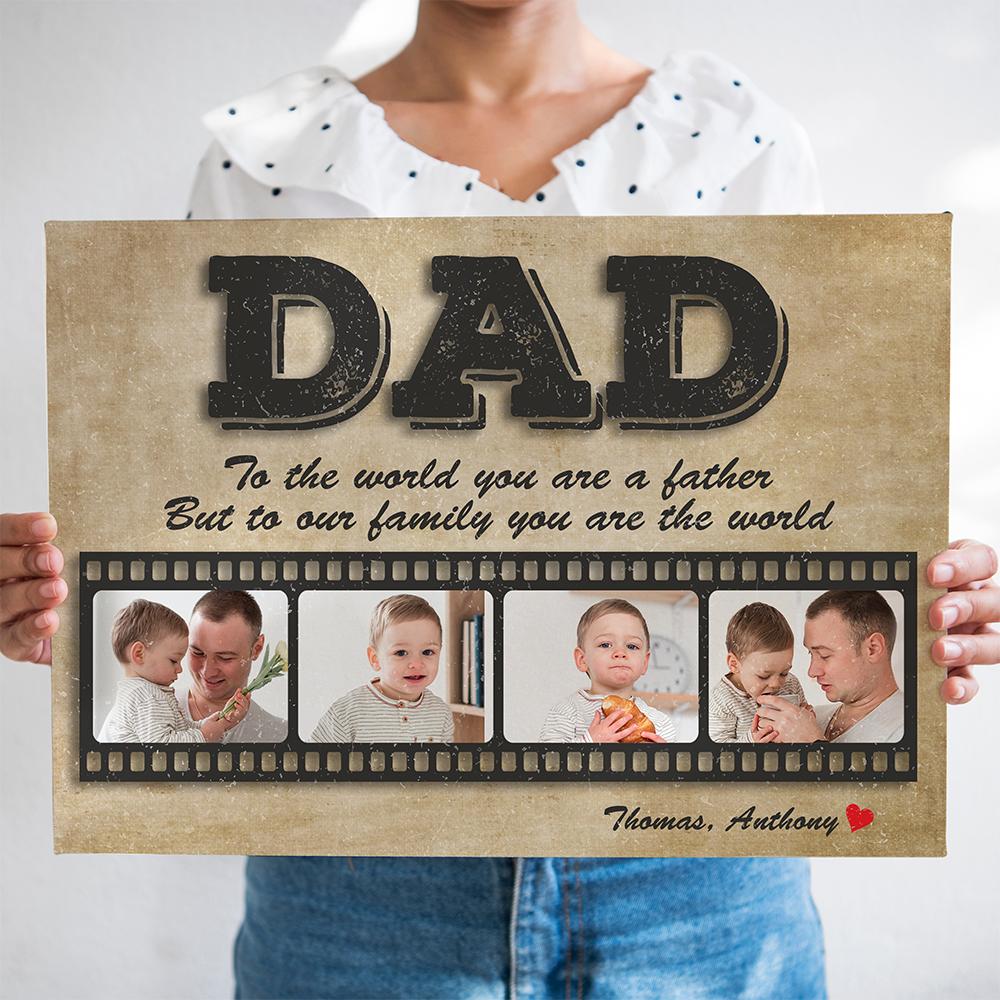 Dad Custom Photo Film Style - Personalized Canvas