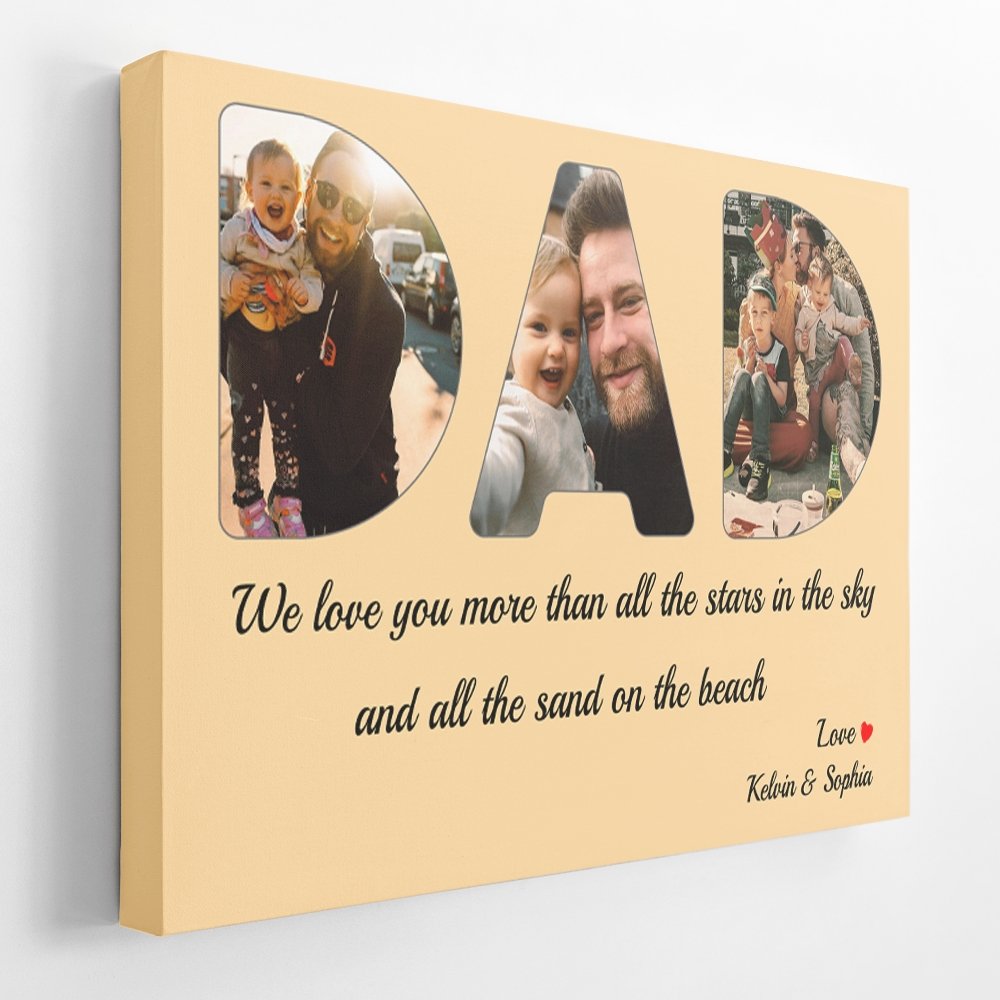 Dad Custom Photo - Personalized Maize Background Canvas