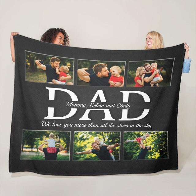 Dad Custom Text and Photo - Personalized Name And Text Blanket