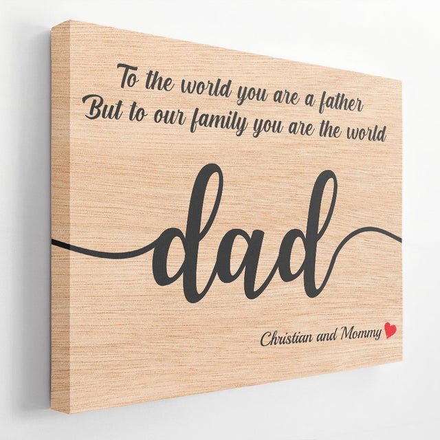 Dad Custom Text - Personalized Light Wood Background Canvas