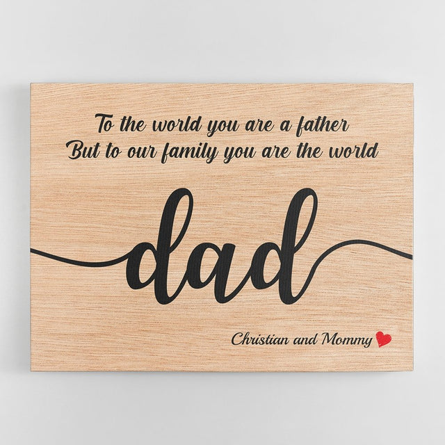 Dad Custom Text - Personalized Light Wood Background Canvas