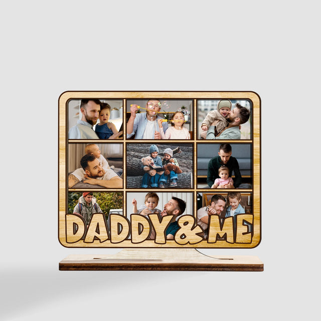 Daddy And Me, Custom Photo, Wooden Plaque 3 Layers