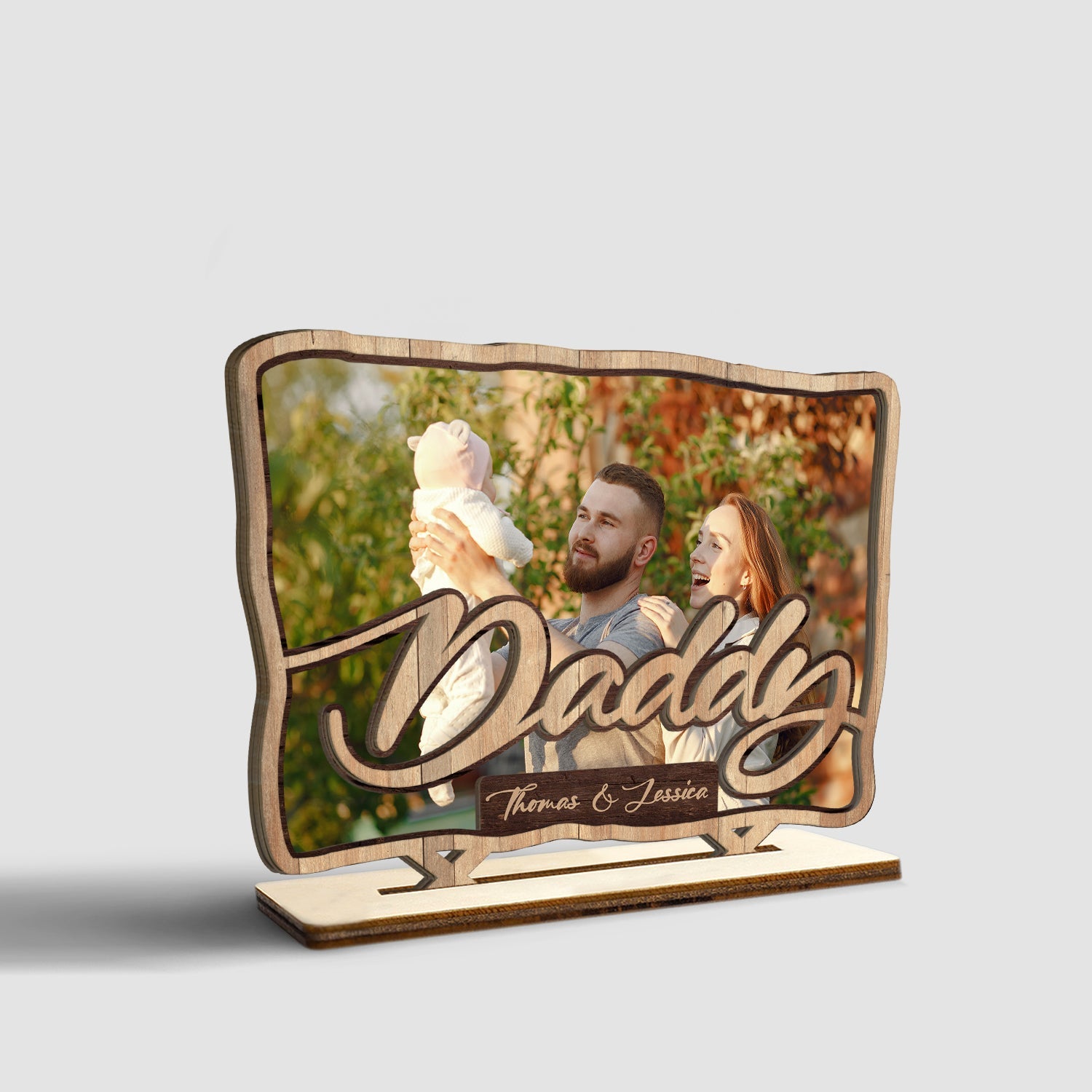 Daddy, Custom Photo, Wooden Plaque 3 Layers