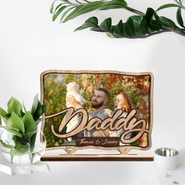 Daddy, Custom Photo, Wooden Plaque 3 Layers