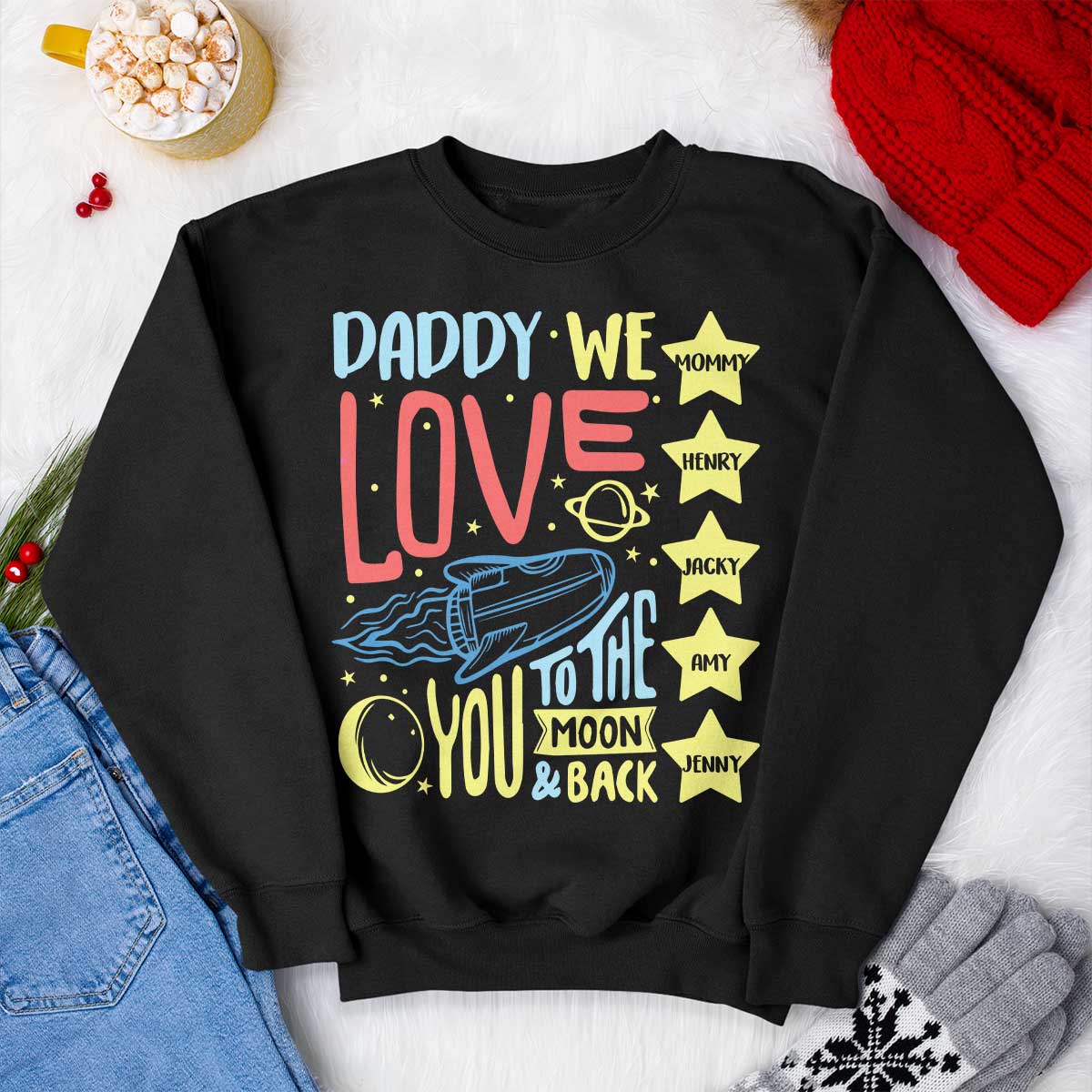 Daddy, We Love You To The Moon And Back Personalized Shirt