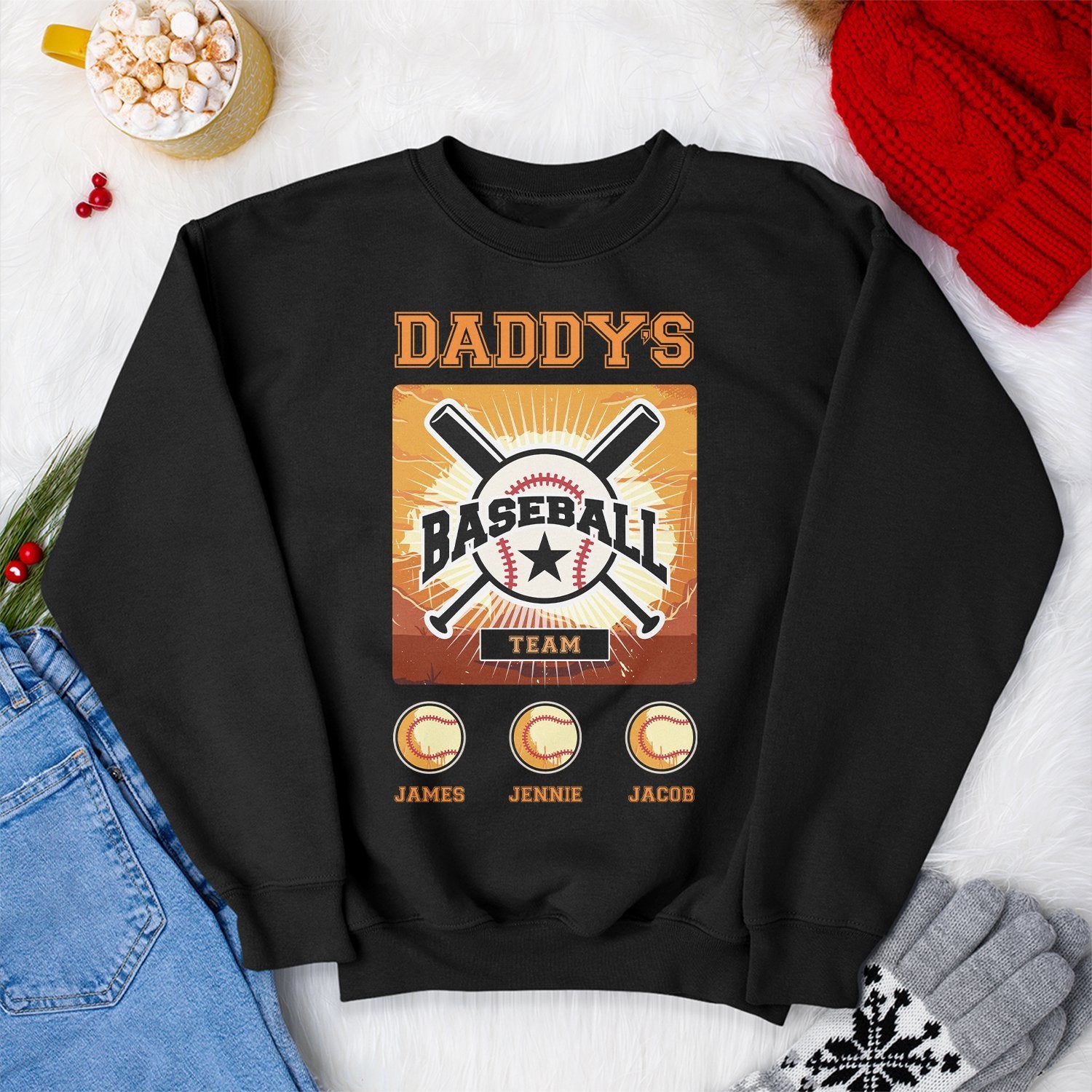 Daddy's Baseball Team Personalized Shirt