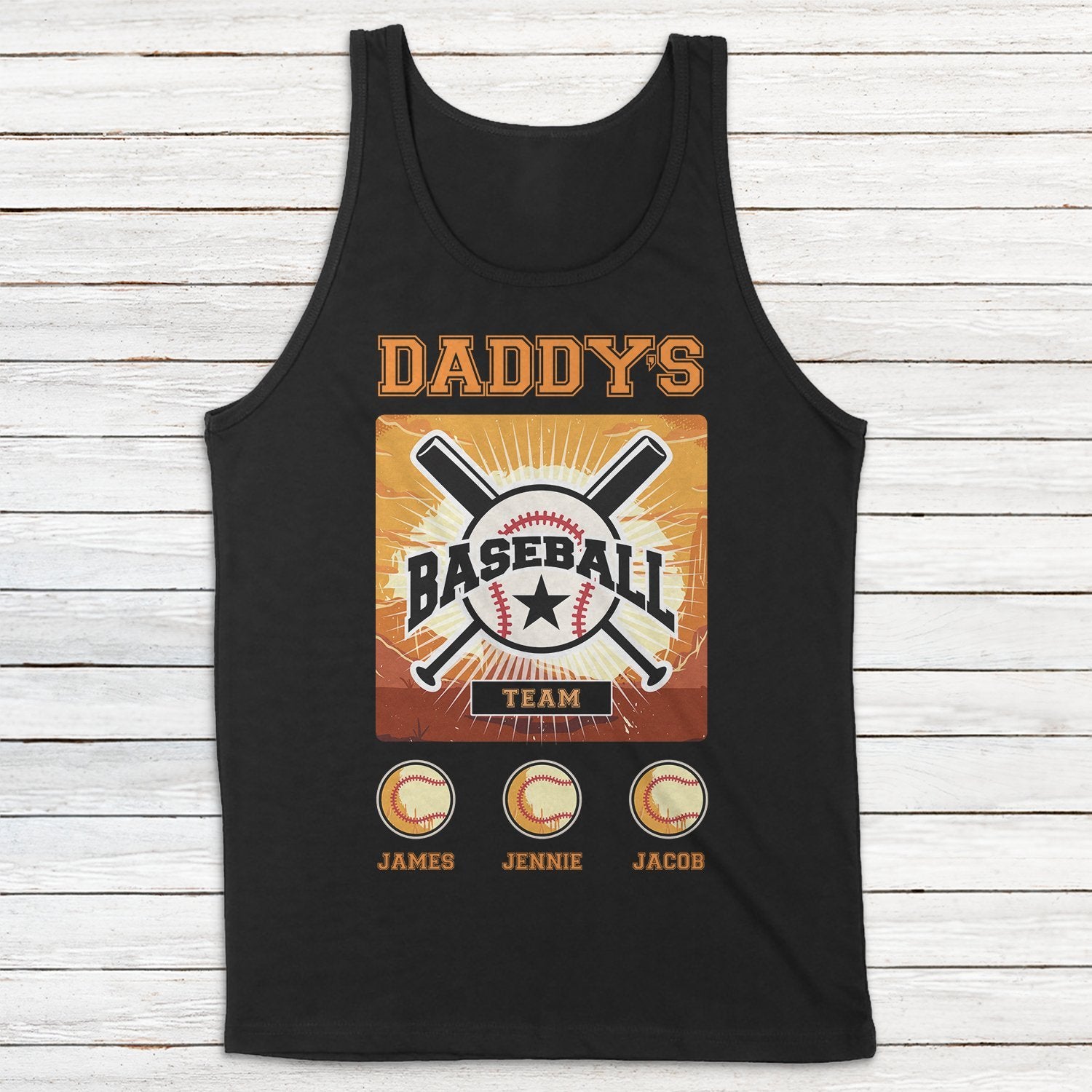 Daddy's Baseball Team Personalized Shirt